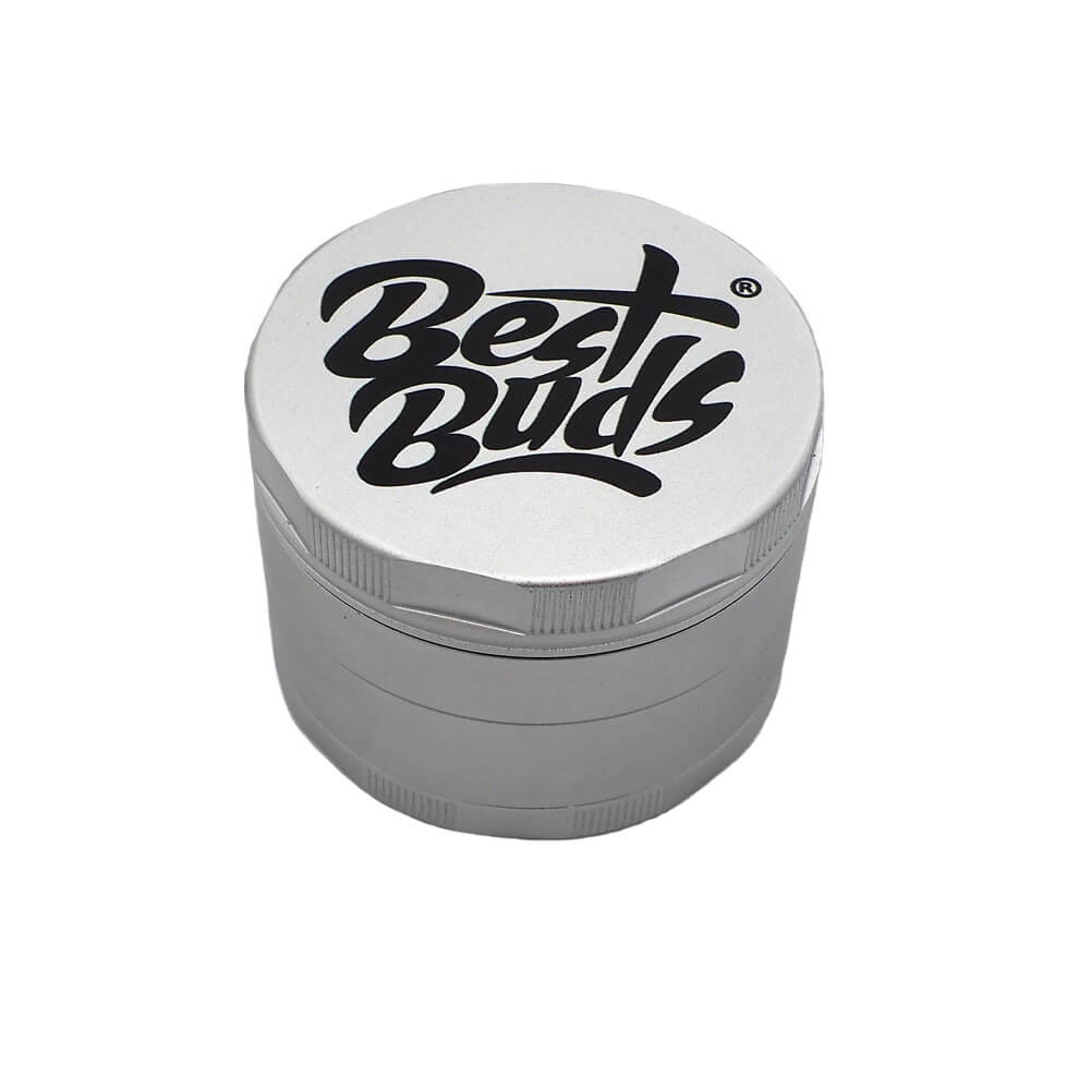 Best Buds Mighty Aluminium Grinder Silver – 4 dele, 60 mm