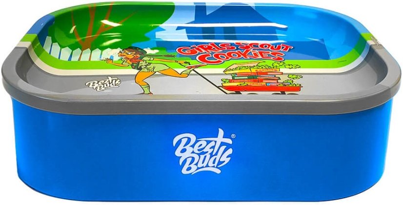Best Buds Thin Box Rolling Tray med beholder – Girl Scout Cookies