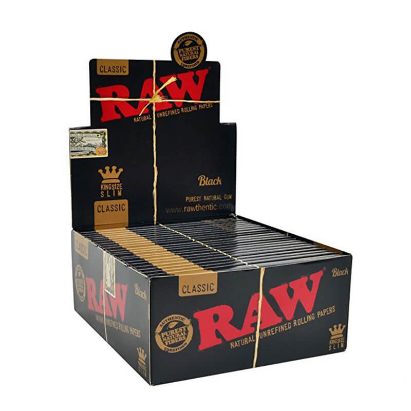 RAW Black Kingsize Slim Rolling Papers – 50 stk.